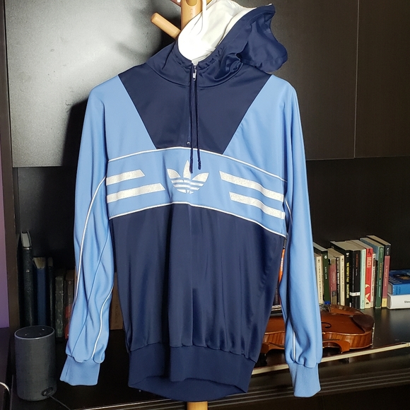 adidas Jackets & Blazers - Vintage Blue Adidas Hoodie